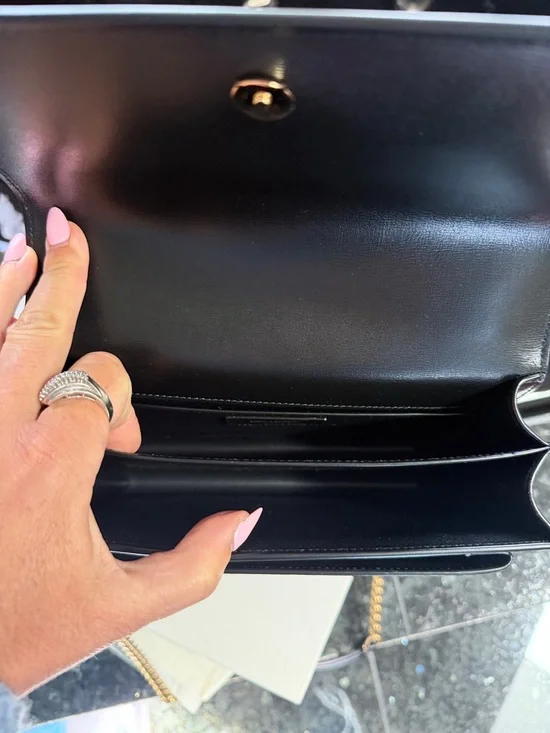 Saint Laurent Black Leather Chain-Detail Sunset medium Shoulder Bag - Picture 6 of 8